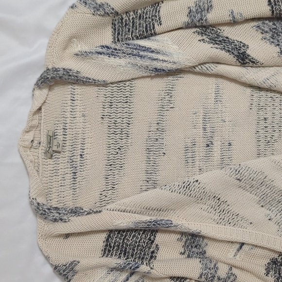 Lucky Brand Open Front Cardigan, Color Blue/Cream, Size L - Picture 5 of 16